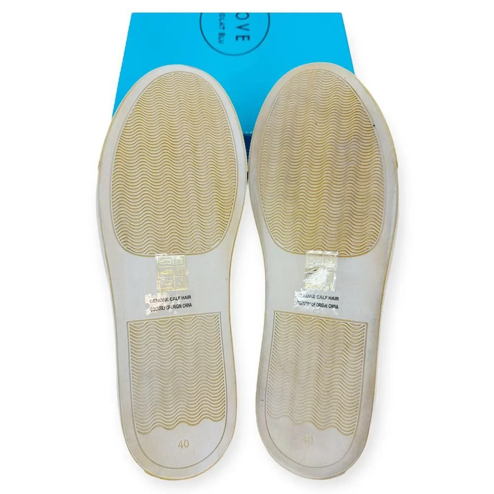 NIB Chocolat Blu MOVE size 9.5 Leopard Calf-Hair‎ Slip-On Sneaker mobwife boho